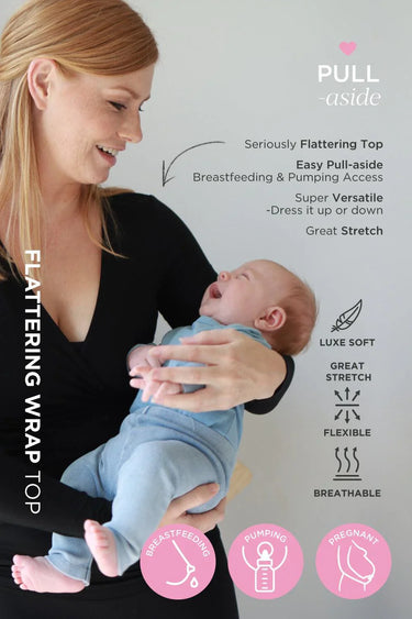 Flattering Maternity Wrap Top Maternity Top from Cherry Melon maternity store australia